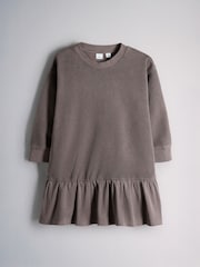 The Set Long Sleeve Washed Heavyweight Jersey Dresses 2 Pack Blue/Chocolate Brown - Image 8 of 10