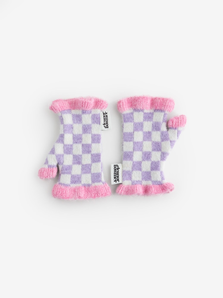Eleanor Bowmer Check Fingerless Gloves - Billede 1 af 3