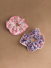 Cath Kidston 2 Pack Pink Pearly Queen Ditsy Scrunchie Set - Image 1 of 3