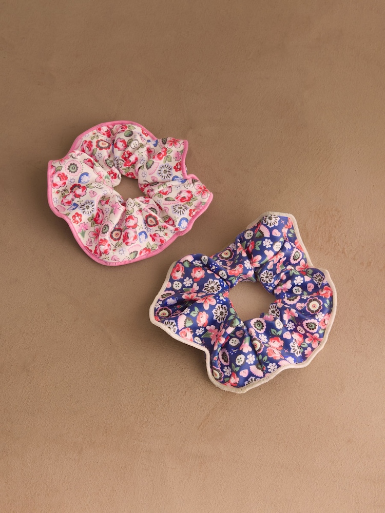 Cath Kidston 2 Pack Pink Pearly Queen Ditsy Scrunchie Set - Image 1 of 3