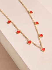 Cath Kidston Gold Tone Multi Hearts Necklace - Image 2 of 4