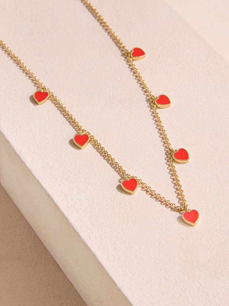 Cath Kidston Gold Tone Multi Hearts Necklace - Image 2 of 4