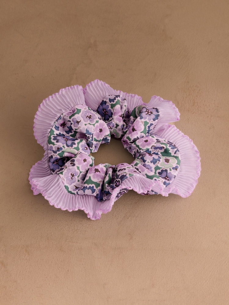 Cath Kidston Purple Camouflage Ditsy Floral Scrunchie - Image 1 of 3