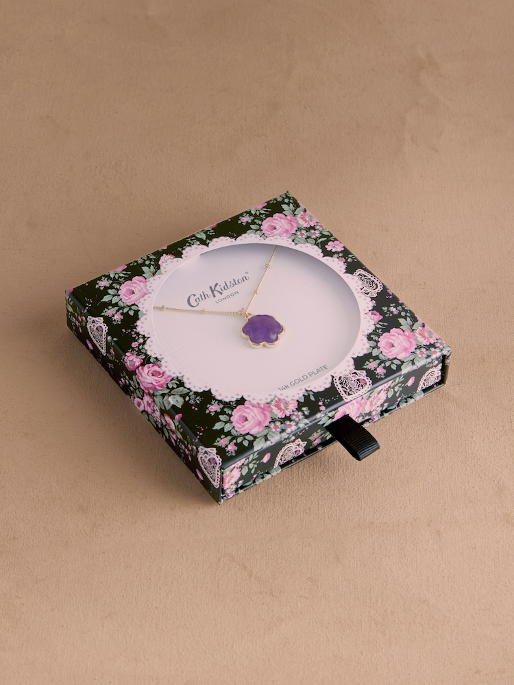 Cath Kidston Gold Tone Semi Precious Flower Necklace - Image 4 of 4