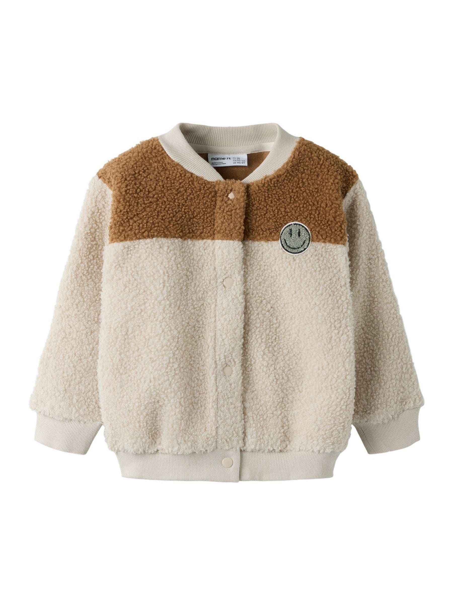 Buy Name It Cream Smiley Teddy Jacket from the Next UK online shop