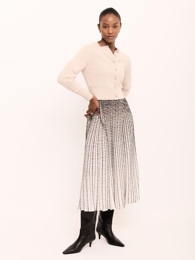 Mint Velvet White Knit Layered Midi Dress - Image 2 of 7