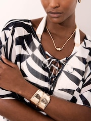 Mint Velvet Blue Leaf Print Beach Kaftan - Image 5 of 8