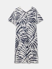 Mint Velvet Blue Leaf Print Beach Kaftan - Image 8 of 8