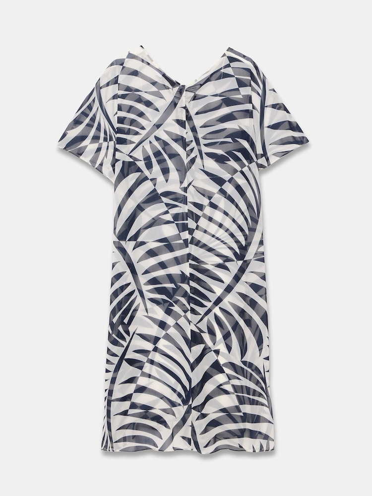 Mint Velvet Blue Leaf Print Beach Kaftan - Image 8 of 8 Mint Velvet Blue Leaf Print Beach Kaftan - Image 8 of 8