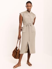 Mint Velvet שמלת סאטן באורך מידי בסגנון שימושי - תמונה 3 מתוך 7