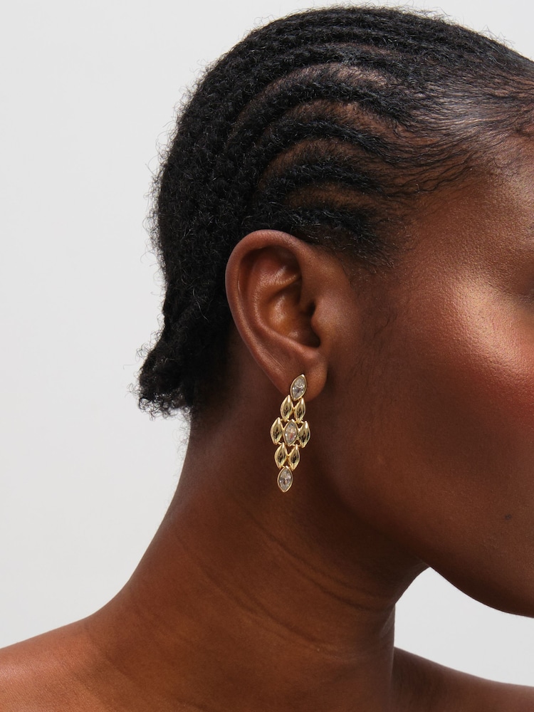 Jon Richard Gold Tone Crystal Earrings - Image 2 of 3 Jon Richard Gold Tone Crystal Earrings - Image 2 of 3