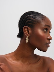 Jon Richard Gold Tone Crystal Earrings - Image 3 of 3