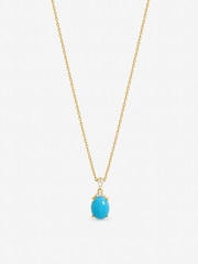 Jon Richard Gold Tone Turquoise Stone Pendant - Image 1 of 3