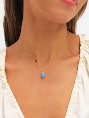 Jon Richard Gold Tone Turquoise Stone Pendant - Image 3 of 3