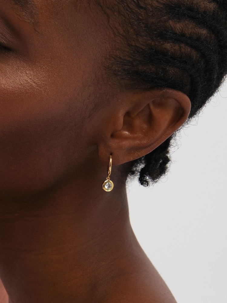 Jon Richard Huggie-Creolen mit Cubic Zirkonia Lünette - Bild 3 von 3