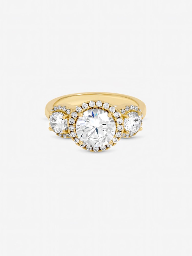 Jon Richard Gold Tone Triple Stone Ring - Image 1 of 1
