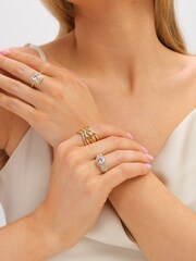 Jon Richard Gold Tone Triple Stone Ring - Image 2 of 3