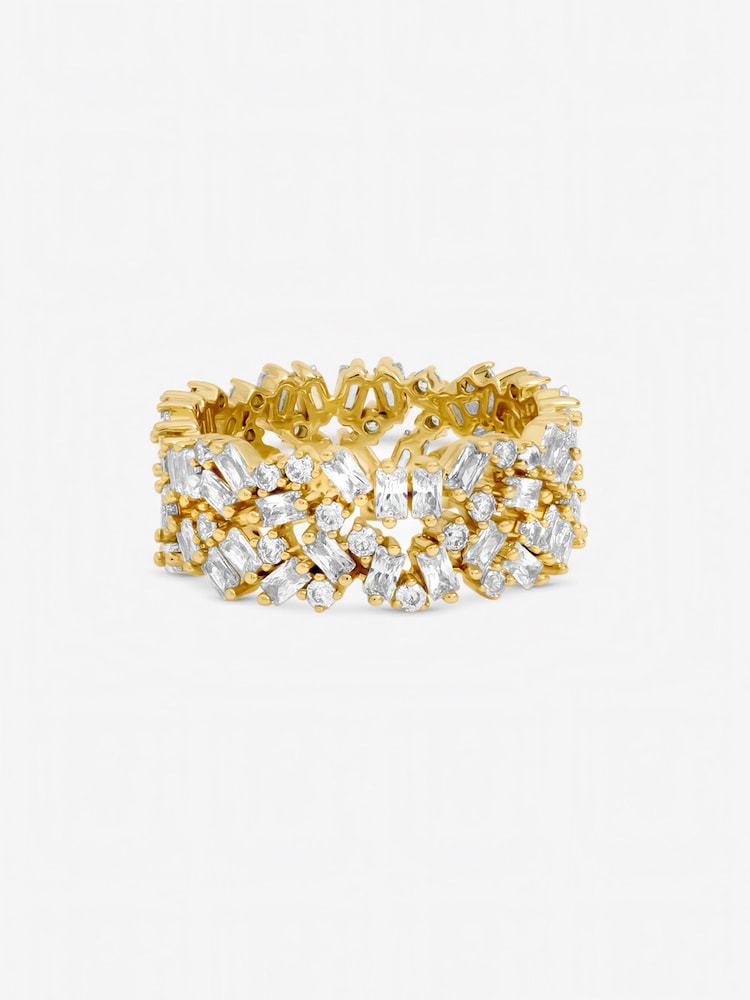 Jon Richard Gold Tone Scattered Stone Cubic Zirconia Ring - Image 1 of 1