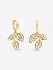 Jon Richard Gold Tone Cubic Zirconia Leaf Earrings - Image 3 of 3