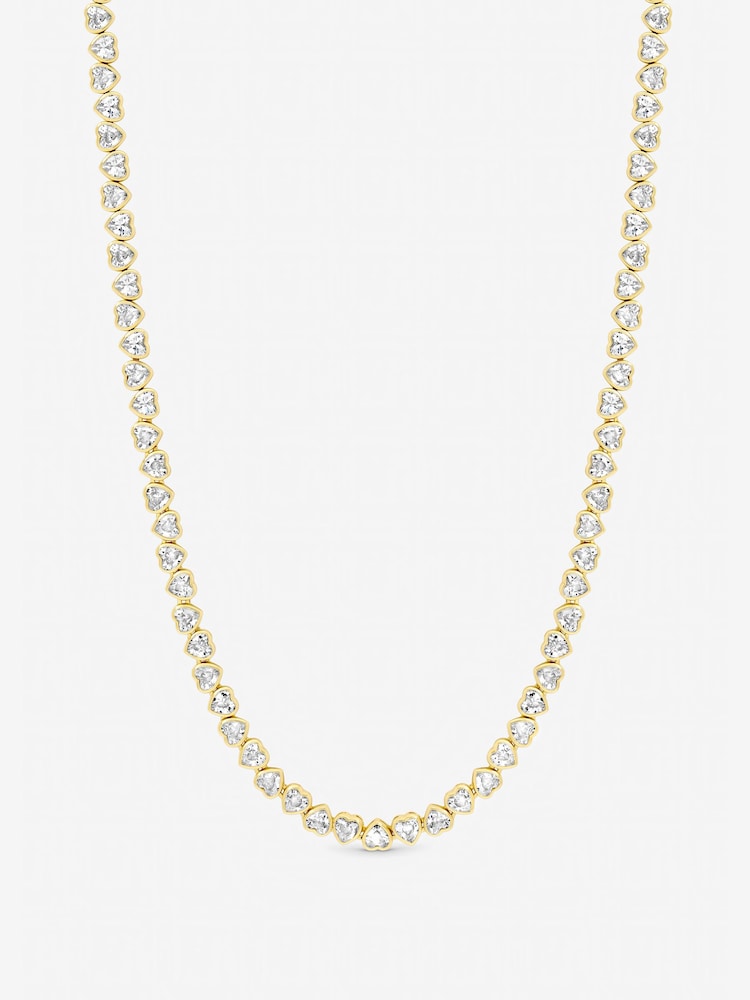 Jon Richard Gold Tone Cubic Zirconia Heart Allway Necklace - Image 1 of 2