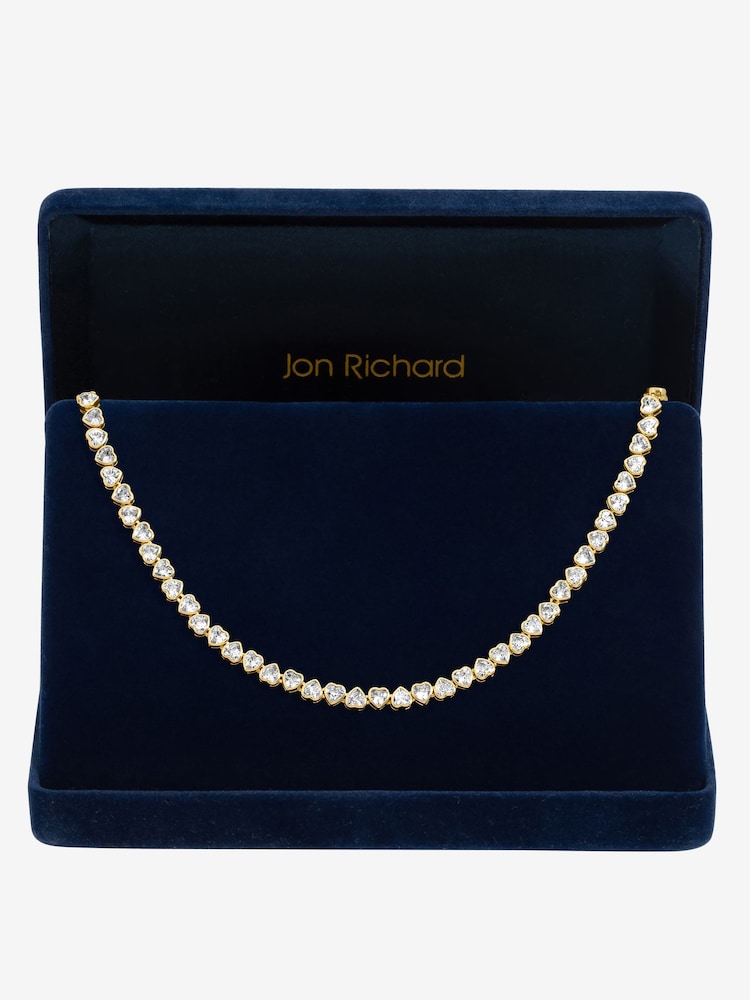 Jon Richard Gold Tone Cubic Zirconia Heart Allway Necklace - Image 2 of 2