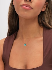 Jon Richard Gold Tone Turquoise Clover Pendant Necklace - Image 2 of 3
