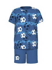 Name It Blue Football Pyjama Set - Image 1 of 3
