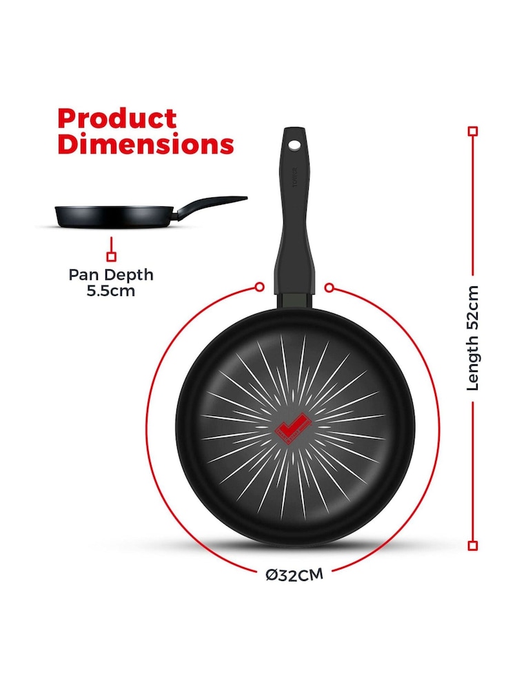 Tower Black Smart Start Forged 32cm Frying Pan - Image 2 of 2