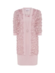 Gina Bacconi Pink Destiny Floral Appliqué Dress and Jacket With Detachable Necklace - Image 7 of 7