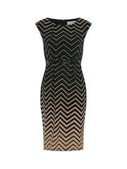 Gina Bacconi Black Sofie Print Dress With Belt - Image 7 of 7