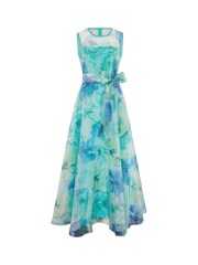 Gina Bacconi Green Amy Printed Organza Maxi Dress - Image 7 of 7
