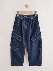 Dark Blue Denim Cargo Barrel Jeans (3-16yrs) - Image 1 of 4