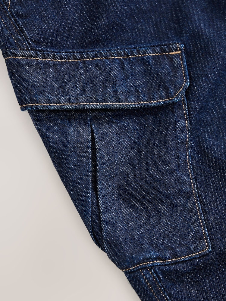 Dark Blue Denim Cargo Barrel Jeans (3-16yrs) - Image 4 of 4 Dark Blue Denim Cargo Barrel Jeans (3-16yrs) - Image 4 of 4