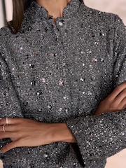 Grey N.Premium  Boucle Sequin Jacket - Image 5 of 9