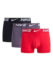 Nike Red Essential Cotton Stretch Boxers 3 Pack - Image 1 of 2