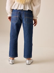 Denim/ Red Tartan Bows Mom Jeans (3-16yrs) - Image 2 of 2