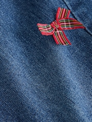 Denim/ Red Tartan Bows Mom Jeans (3-16yrs) - Image 8 of 11