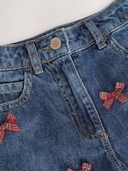 Denim/ Red Tartan Bows Mom Jeans (3-16yrs) - Image 9 of 11