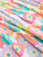 Little Bird by Jools Oliver Pink Rainbow Floral Ribbed Jersey Dress - Image 7 of 8