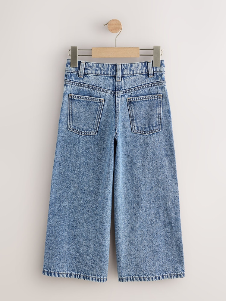 Denim/Silver Stud Scatter Wide Leg Jeans (3-16yrs) - Image 2 of 4 Denim/Silver Stud Scatter Wide Leg Jeans (3-16yrs) - Image 2 of 4