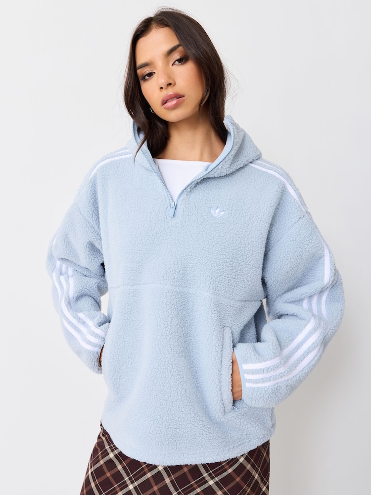adidas Originals Blue x Jennie Hooded Polar Fleece Jacket - Image 1 of 4 adidas Originals Blue x Jennie Hooded Polar Fleece Jacket - Image 1 of 4