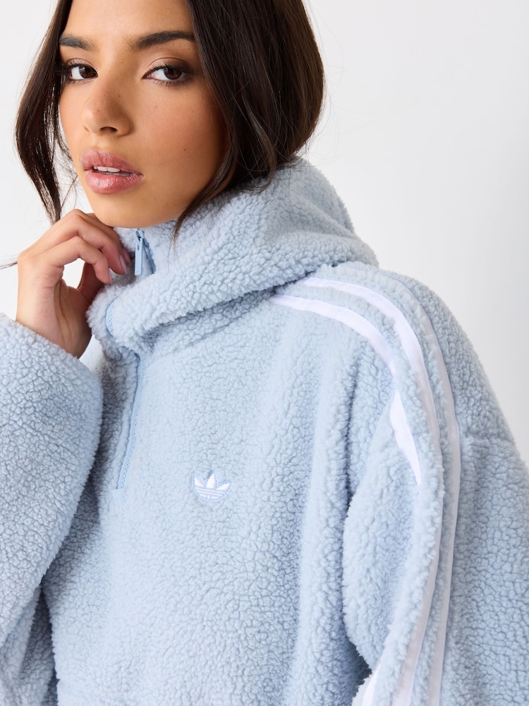adidas Originals Blue x Jennie Hooded Polar Fleece Jacket - Image 4 of 4 adidas Originals Blue x Jennie Hooded Polar Fleece Jacket - Image 4 of 4