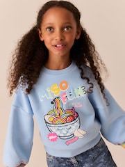 Rainbow Noodle Print - Little Bird Oversized Sweatshirt - 5şəkildən 1 şəkil