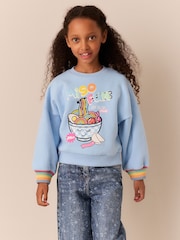 Rainbow Noodle Print - Little Bird Oversized Sweatshirt - 5şəkildən 3 şəkil