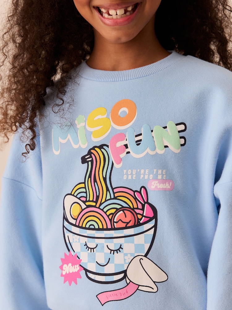 Rainbow Noodle Print - Little Bird Oversized Sweatshirt - 5şəkildən 5 şəkil