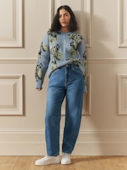 Laura Ashley Blue Barrel Leg Jeans - Image 1 of 3