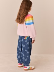 Little Bird by Jools Oliver Rainbow Swoosh Sweat Top & Trousers Set - Image 3 of 13