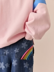 Little Bird by Jools Oliver Rainbow Swoosh Sweat Top & Trousers Set - Image 9 of 13