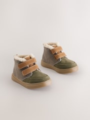 Grey Colourblock Standard Fit (F) Warm Lined Touch Fastening Boots - Image 1 of 7