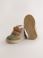 Grey Colourblock Standard Fit (F) Warm Lined Touch Fastening Boots - Image 3 of 7